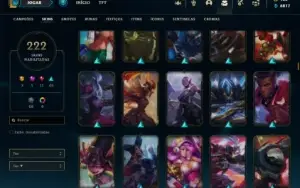 Conta Unranked com TODOS os champs e 222 Skins + 5 Vitoriosa