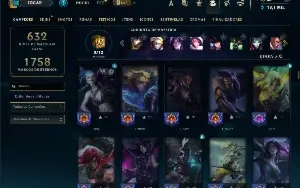 Bronze 4 com TODOS os champs e 410 Skins +6 Prestigios