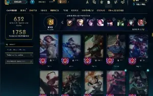 Bronze 4 com TODOS os champs e 410 Skins +6 Prestigios