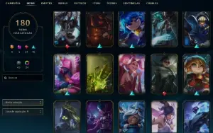 Ouro 1 com TODOS os champs e 180 Skins + 700k de Vayne