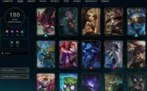 Ouro 1 com TODOS os champs e 180 Skins + 700k de Vayne