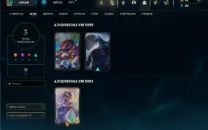 Unranked com 27 Champs e 3 Skins + 2 Fragmentos