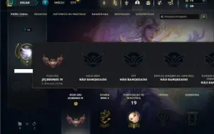 Unranked com 27 Champs e 3 Skins + 2 Fragmentos