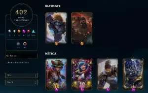 Ouro 2 com TODOS os Champs e 402 Skins