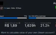 Conta Steam 18 anos nível 27 Full Acesso com 66 jogos