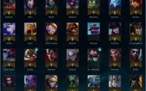 League of Legends 136 champs 53 skins lvl 38