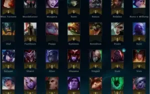 League of Legends 136 champs 53 skins lvl 38