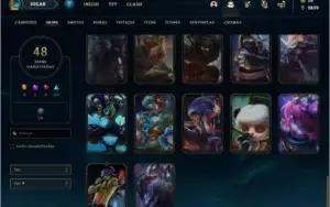 Conta bronze 2 afundada com 48 skins e 122 champs