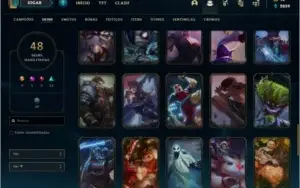 Conta bronze 2 afundada com 48 skins e 122 champs