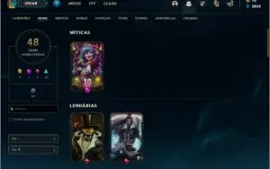 Conta bronze 2 afundada com 48 skins e 122 champs