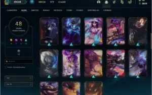 Conta bronze 2 afundada com 48 skins e 122 champs