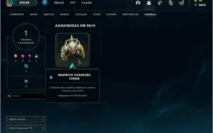 Conta bronze 2 afundada com 48 skins e 122 champs