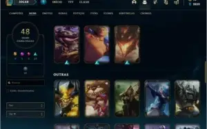 Conta bronze 2 afundada com 48 skins e 122 champs