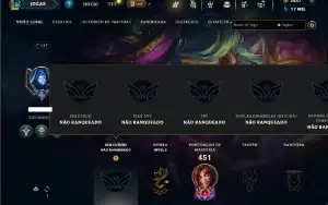 Unranked com TODOS os champs e 183 Skins + 2500 RP