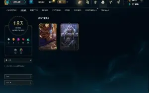 Unranked com TODOS os champs e 183 Skins + 2500 RP