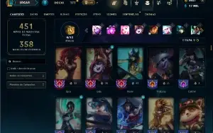 Unranked com TODOS os champs e 183 Skins + 2500 RP