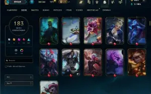 Unranked com TODOS os champs e 183 Skins + 2500 RP