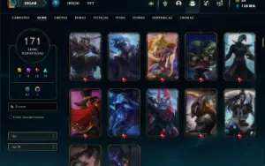 Conta Lol com +200 SKINS e +130k de essência azul