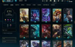 Conta Lol com +200 SKINS e +130k de essência azul