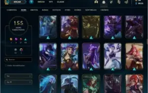Conta platina 4 com 155 skins e 117 champs (MAIN JG)