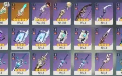 Nahida + bis, diluc, Keqing e +1 arma t5