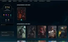 Conta de League Of Legends nível 458