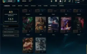 Esmeralda 3 com 45 Champs e 15 Skins + 7 Espolios