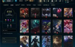 Unranked com TODOS os champs e 420 Skins