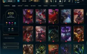 Unranked com TODOS os champs e 420 Skins