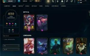 Unranked com TODOS os champs e 420 Skins
