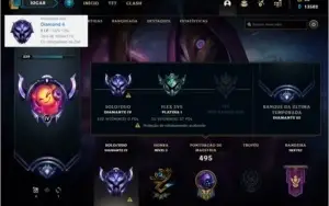 Conta DIAMANTE 4 com 137 skins e 138 champs