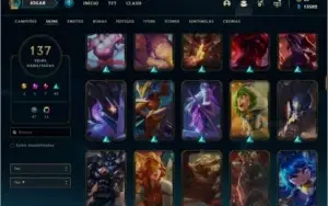 Conta DIAMANTE 4 com 137 skins e 138 champs