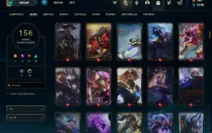 Conta Platina 4 com TODOS os champs e 156 Skins ( MAIN MID )