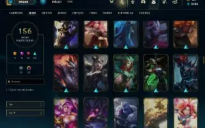 Conta Platina 4 com TODOS os champs e 156 Skins ( MAIN MID )