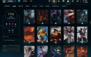 Conta Platina 4 com TODOS os champs e 156 Skins ( MAIN MID )