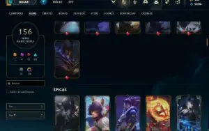 Conta Platina 4 com TODOS os champs e 156 Skins ( MAIN MID )