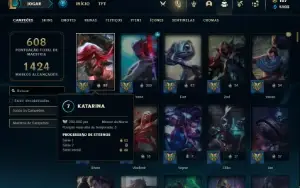 Conta Platina 4 com TODOS os champs e 156 Skins ( MAIN MID )