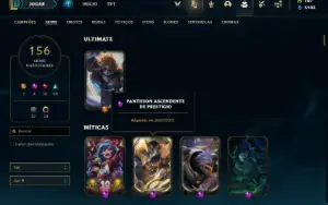 Conta Platina 4 com TODOS os champs e 156 Skins ( MAIN MID )
