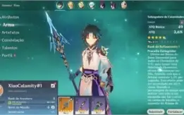 Conta Genshin Impact AR 5 com Xiao e Calamity Queller