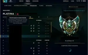 Conta League of Legends Platina 3 (todos os champs)