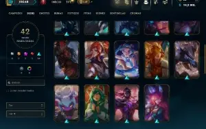 Ouro 4 com 90 Champs e 42 Skins ( TOP / JG / ADC )