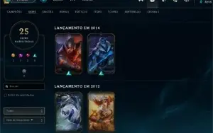 conta de league of legends com skins barata