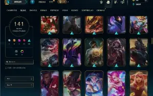 Unranked com TODOS os champs e 141 Skins +2 Miticas
