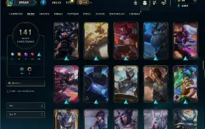Unranked com TODOS os champs e 141 Skins +2 Miticas