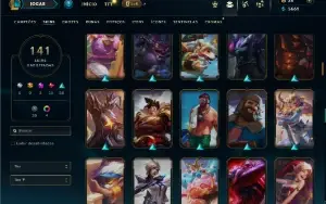 Unranked com TODOS os champs e 141 Skins +2 Miticas
