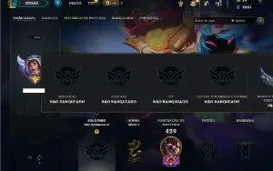 Unranked com TODOS os champs e 141 Skins +2 Miticas
