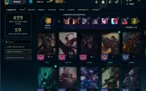 Unranked com TODOS os champs e 141 Skins +2 Miticas