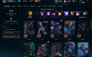 Unranked com 40 Champs e 6 Skins ( MAIN ADC )