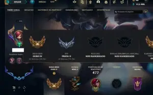 Ouro 4 com TODOS os champs e 135 Skins ( MID / ADC / TOP )