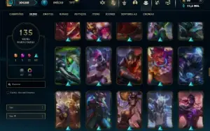 Ouro 4 com TODOS os champs e 135 Skins ( MID / ADC / TOP )